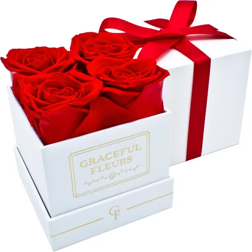 Miniatura 6 de Graceful Fleurs - Rosas reales de larga duración en una caja durante años, flores frescas preservadas para siempre para cumpleaños, Día de la Madre