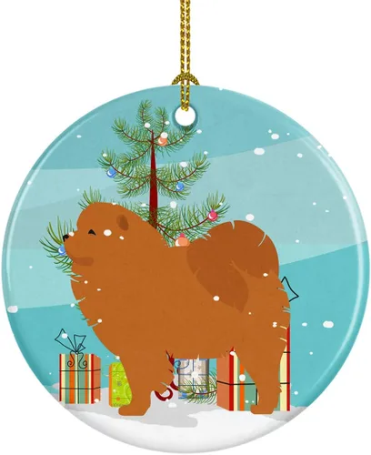 Miniatura 48 de Caroline's Treasures Bulldog inglés «Merry Christmas» adorno de cerámica para árbol de Navidad, decoración colgante para el hogar, Navidad, fiestas