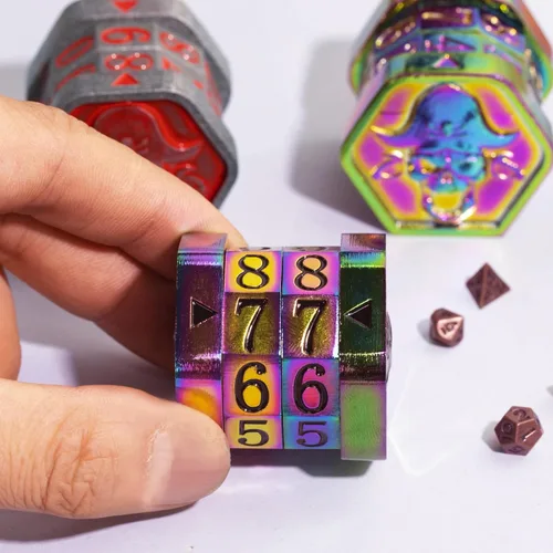 Miniatura 5 de MTG Life Counter Wheel - Contador de vida de metal MTG, juego de dados pequeños, embalaje de caja de regalo para tarjetas, juegos de mesa Colorido
