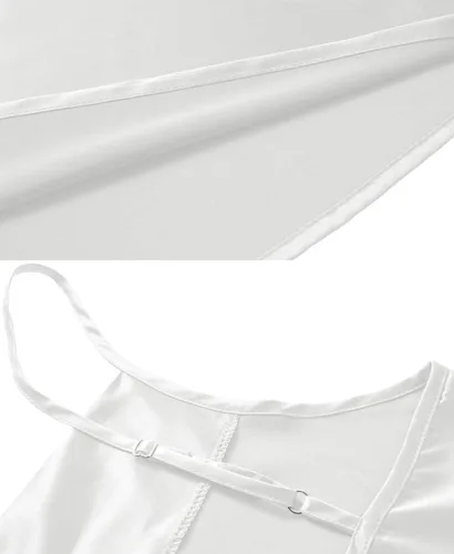 Miniatura 5 de TOUTOUAI - Blusas de tirantes de satén con cuello holgado para mujer