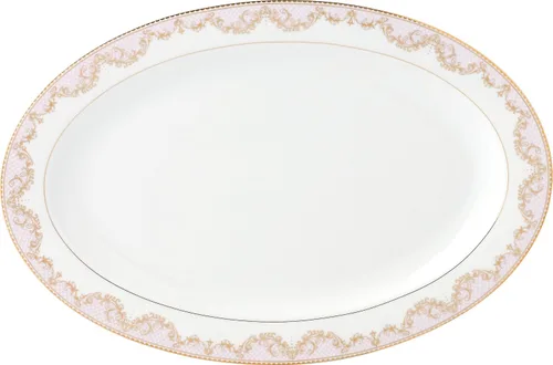 Miniatura 2 de Lorren Home Trends Juego de vajilla de porcelana de hueso "Beauty" de 57 piezas (servicio para 8 personas), color rosa