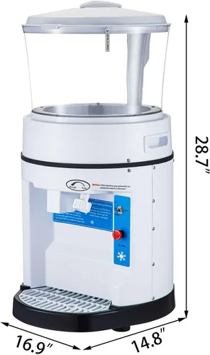 Miniatura 6 de Máquina eléctrica de cono de nieve de mesa, trituradora de hielo comercial de 350 W, 1100 lbs/h con tolva de 17.6 libras, velocidad de rotación