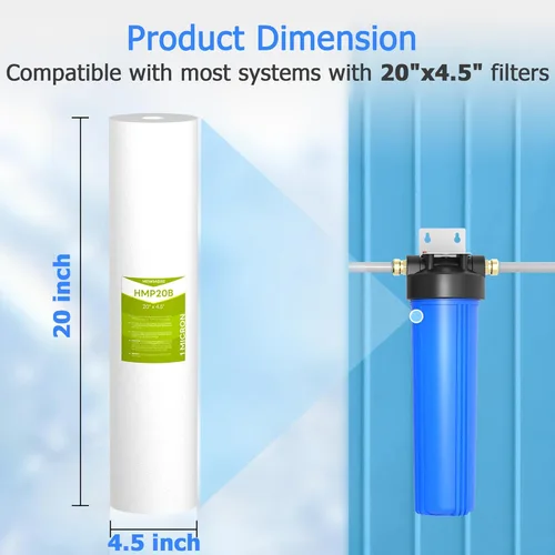Miniatura 4 de Cartucho de filtro de agua para toda la casa de 1 micrón, filtros de sedimentos para agua de pozo, reemplazo universal para cualquier carcasa grande