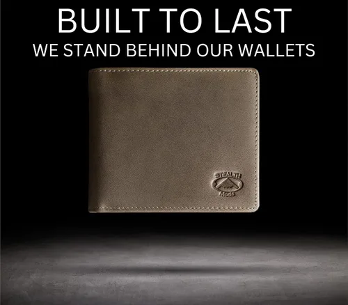 Miniatura 6 de Cartera plegable de piel Stealth Mode para hombre con ventana de identificación y bloqueo RFID