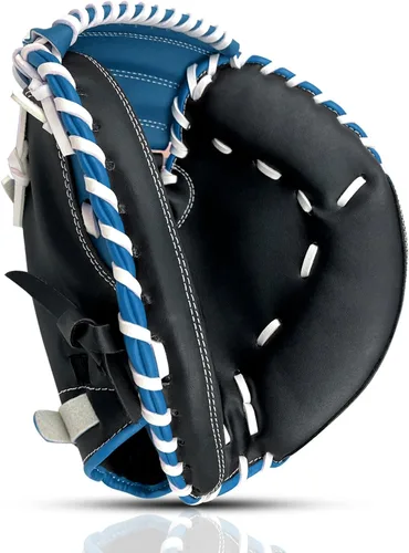 Miniatura 13 de Gracfulcub Guante de Receptor de Béisbol, Lanzamiento con Mano Derecha, Manopla de Receptor de Béisbol y Softbol para Niños, Jóvenes y Adultos Negro