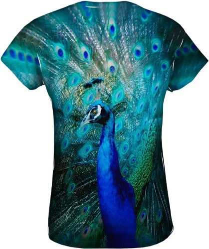 Miniatura 2 de Yizzam - Camiseta de pavo real dorado para mujer