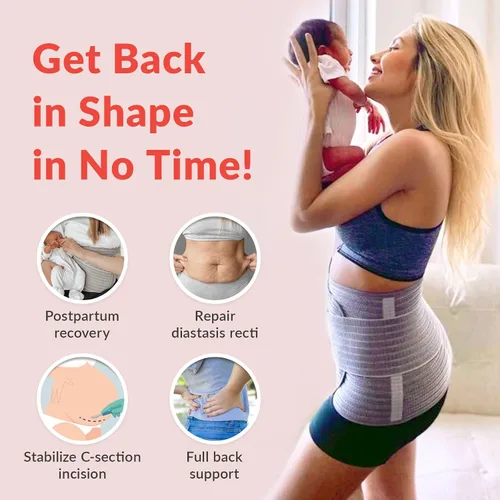 Miniatura 4 de Mamaway SSnugFit - Banda posparto para el vientre, ultra transpirable, faja contorneada para vientre de sección en C, faja posnatal para apoyo