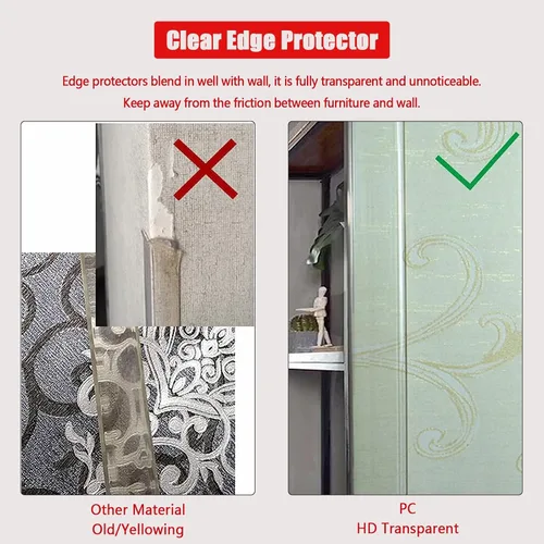 Miniatura 6 de Protector de Esquina de Pared - 2 Piezas, 100cm x 3cm - Protectores de Esquina Autoadhesivos Transparentes para Paredes, Puertas de Armarios