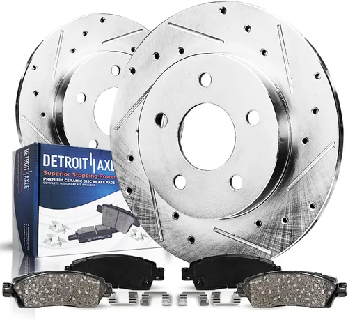 Miniatura 10 de Detroit Axle - Kit de freno delantero para Mercedes-Benz C350e GLC300 2016-2018, E300 2017, E350 2020-2022, frenos de disco perforados y ranurados