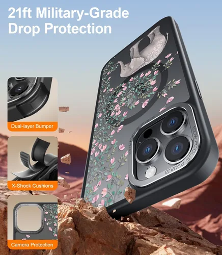 Miniatura 234 de Goodon para iPhone 15 Pro Max con protector de pantalla de privacidad, compatible con Magsafe, funda translúcida mate a prueba de golpes - Linda