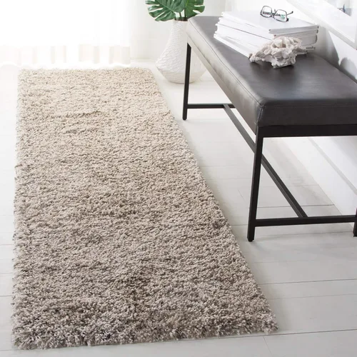 Miniatura 6 de SAFAVIEH Colección Hudson Shag SGH330A - Alfombra redonda de área de 2 pulgadas de grosor, diseño cheurón, 8 pies, color marfil y gris
