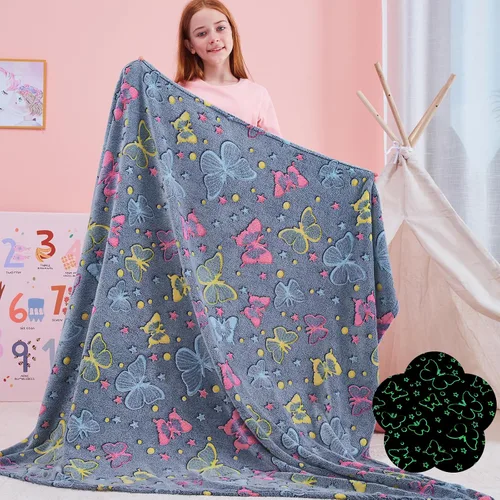 Miniatura 16 de QSTEHEML Manta de unicornio que brilla en la oscuridad, regalo de cumpleaños para niñas de 3 a 12 años, regalos de juguetes de unicornio, manta