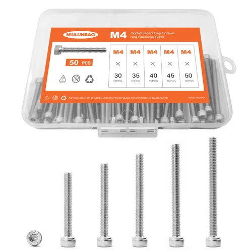 Miniatura 21 de Tornillos de cabeza hexagonal M3 x 0.157 in, 0.236 in, 0.315 in, 0.394 in, 0.472 in, acero inoxidable 304, máquina métrica totalmente roscada