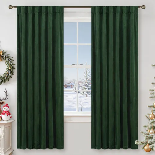 Miniatura 46 de LAMIT - Paneles de terciopelo beige para sala de estar de 72 pulgadas de largo, elegantes cortinas aisladas térmicamente e insonorizadas