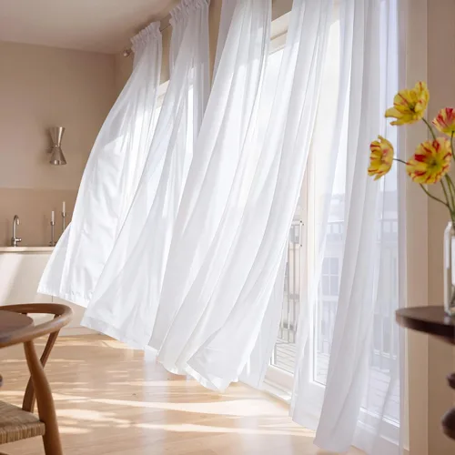 Miniatura 34 de NICETOWN Cortinas traslúcidas de gasa para ventana de dormitorio, bolsillo para barra, elegantes cortinas traslúcidas aireadas, cortinas verticales