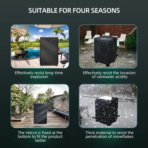 Miniatura 7 de KPT Cubierta para ahumador eléctrico Masterbuilt de 32 pulgadas, 500D resistente al agua, cuadrada, cubierta de parrilla pequeña de 2 quemadores