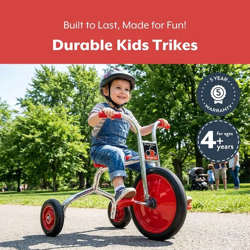 Miniatura 4 de SILVERRIDER Triciclo para bebé, triciclo para niños para preescolar, guardería, triciclos para niños en el patio de juegos, neumáticos de goma, 4