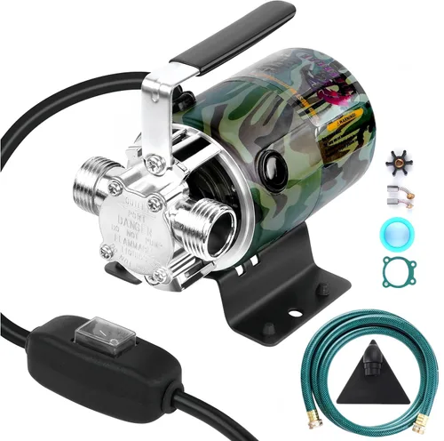 Miniatura 8 de TIGEROAR Bomba de agua de 12 V, bomba de transferencia de agua de 330 GPH RV estanque de lluvia con manguera de bomba de succión de 6 pies y kit
