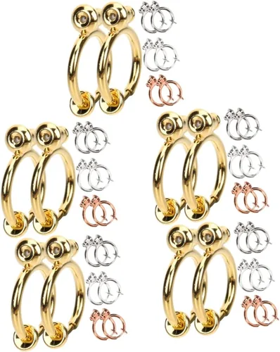 Miniatura 10 de EXCEART 32 piezas convertidor de aretes brillantes accesorios de joyería de plata para convertir aretes a clip en la parte trasera de aretes