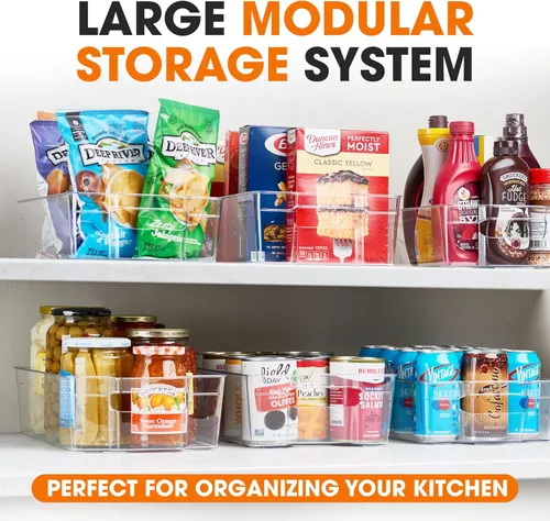 Miniatura 3 de Cheer Collection Contenedores organizadores transparentes para refrigerador, sin BPA, para despensa, refrigerador, herramientas y gabinetes, 14.5