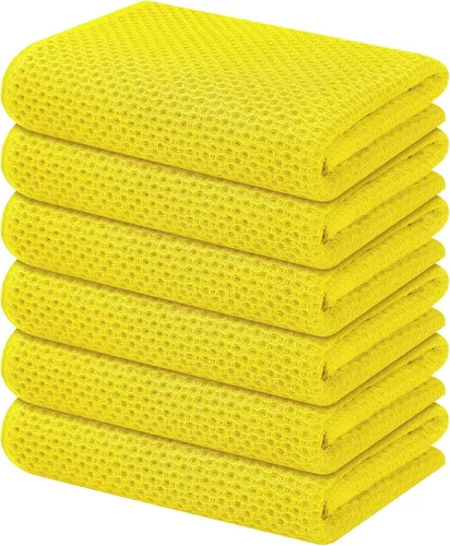 Miniatura 112 de Kitinjoy - Paños de cocina de 100 % algodón, tela de tejido gofrado, paño de limpieza ultrasuave, absorbente y de secado rápido. Gris Oscuro