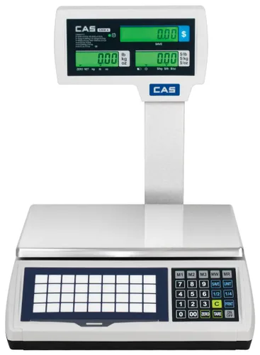 Miniatura 4 de CAS S2000 Jr - Báscula electrónica de cálculo de precios, capacidad de 60 libras, rango doble, báscula de alimentos comerciales certificada por NTEP