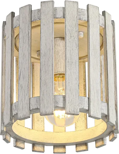 Miniatura 14 de Lámpara de techo de montaje empotrado de granja, lámpara de madera cerca del techo, accesorios de iluminación rústicos de pasillo para cocina