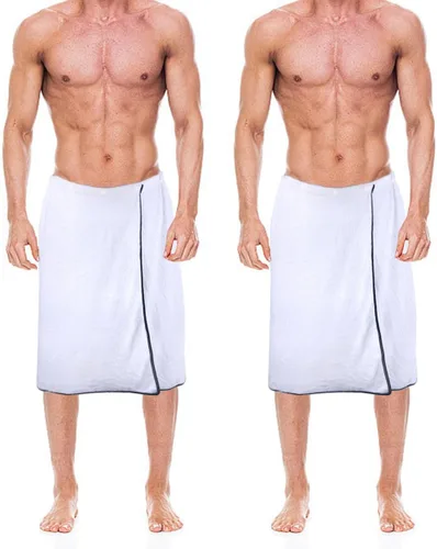 Miniatura 10 de kilofly 2 toallas de baño ajustables para hombre con cierre a presión, 26 x 54 pulgadas
