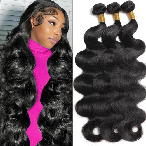 Miniatura 12 de 3 manojos de cabello humano 12A, ondulado, 100% sin procesar, cabello humano virgen brasileño de tejido rápido (14, 16, 18 pulgadas)