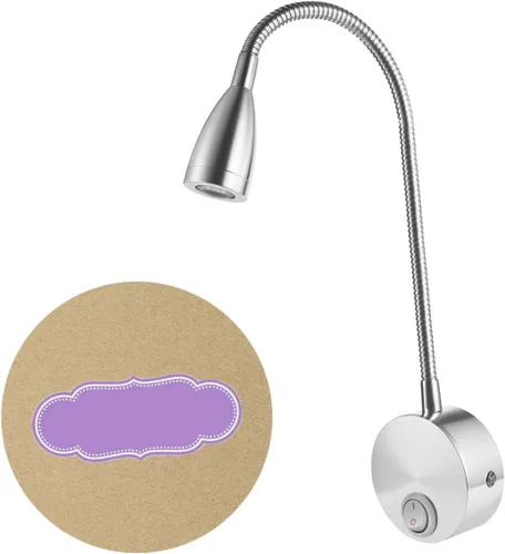 Miniatura 9 de SEWACC Luz de lectura LED para montaje en pared, brazo flexible de 360 grados, para dormitorio, lámpara de noche con interruptor, blanco cálido