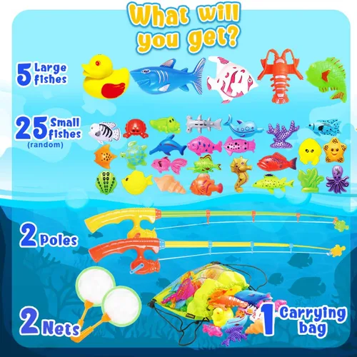Miniatura 2 de Goody King Juego de pesca magnético, juguetes de piscina para niños, mesa de agua para interiores y exteriores, juguetes de fiesta de carnaval