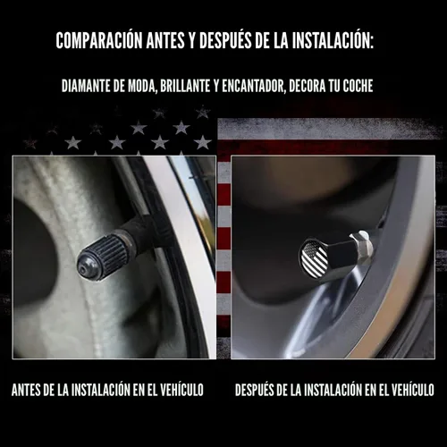 Miniatura 9 de Antena para camión, diseño de bandera estadounidense, con tapas de vástago de válvula, mástil de antena universal, accesorios de camión y auto