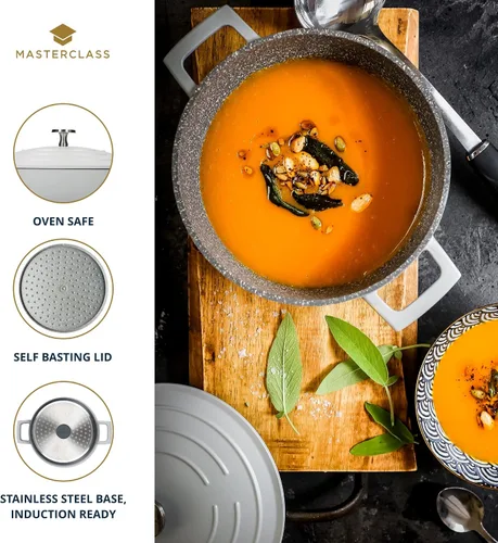 Miniatura 5 de MasterClass - Cazuela de aluminio fundido para crema, 11.0 in, 5 litros, caja de regalo