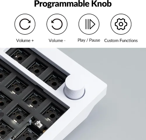 Miniatura 3 de Keychron Q5 Pro Teclado mecánico inalámbrico QMK/VIA Barebone, diseño del 96% con perilla programable, diseño de doble junta, retroiluminación RGB