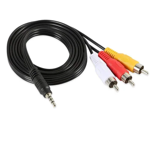 Miniatura 4 de Cable de video para videocámara AV de 0.138 in a RCA, macho de 0.138 in a 3RCA macho, cable AUX de audio estéreo para teléfonos inteligentes, MP3