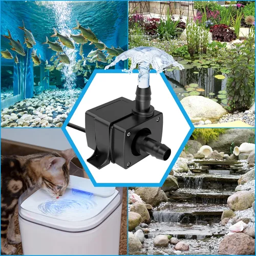 Miniatura 7 de Mini bomba de agua sumergible, bomba de fuente USB silenciosa, bomba de fuente eléctrica sin escobillas, potentes bombas de agua para acuario