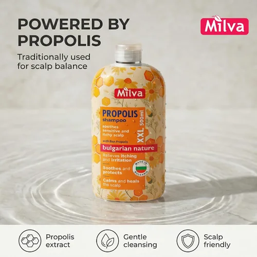 Miniatura 4 de Milva Itchy Scalp Shampoo with Propolis - 17 Fl Oz Natural Anti Dandruff Dry Scalp Treatment with Honey Bee Soothing Formula for Irritated, & Flaky