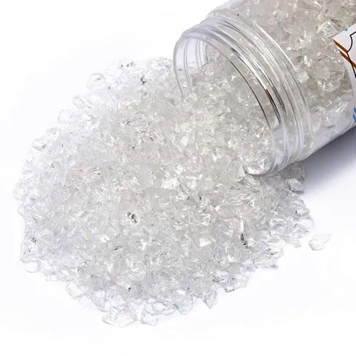 Miniatura 2 de TWINKLING Cristal de Fuego de Alto Brillo Piedra de Grava Brillante, Vidrio Roto, Chips de Gemas de Fuego, Vidrio Triturado para Fogatas