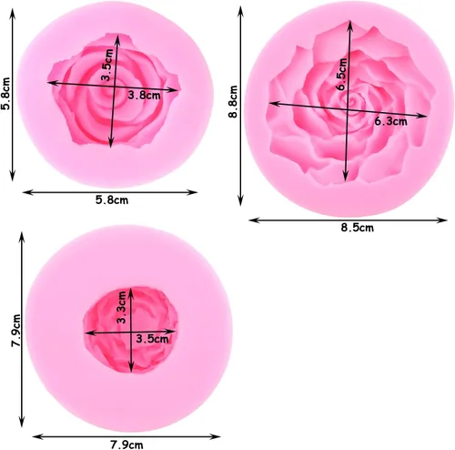 Miniatura 4 de Zixiang Bloom - Molde de silicona con diseño de flores de rosas 3D, para decoración de pasteles, jabón, velas, caramelos, chocolate, polimérico