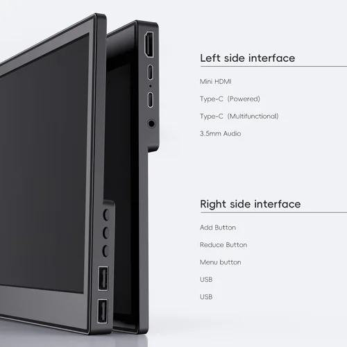 Miniatura 7 de JUSTTHINK Monitor portátil para laptop, 11.6", 1080P, pantalla LCD, 60Hz, montaje en pared y soporte de escritorio, conexión HDMI/USB-C, ligero