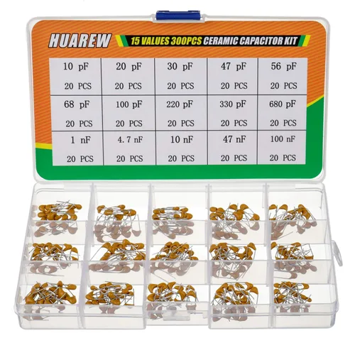 Miniatura 5 de 10 Valores 300 piezas de condensador de cerámica 0.1 0.15 0.22 0.33 0.47 0.68 1 2.2 4.7 10 uF/100-10000 nF Surtido Kit
