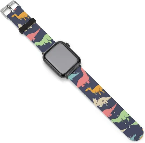 Miniatura 35 de Correa de reloj de silicona suave compatible con Apple Watch para hombres/unisex/jóvenes compatible con Iwatch Series 5/4/3/2/1, Happy Camper