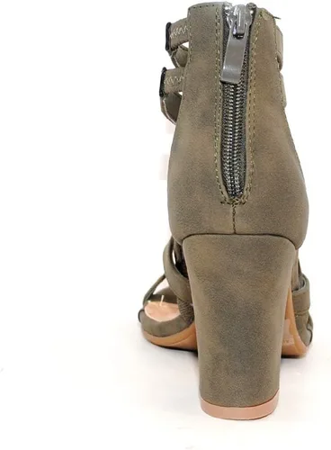 Miniatura 3 de Colección TRENDSup Sandalias de tacón grueso con correa de tobillo para mujer