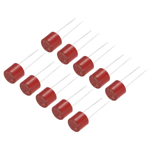 Fielect 10pcs DIP montado en miniatura redondo lento golpe micro fusible T3.15A 3.15A 250V rojo
