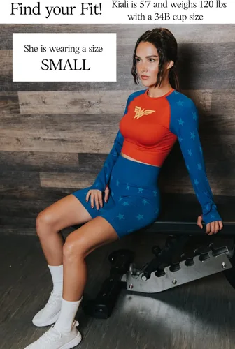 Miniatura 2 de DC Comics Trajes de entrenamiento activo para mujer, Wonder Woman, Batgirl, Harley Quinn, Supergirl, Conjuntos de 2 piezas con pantalones cortos