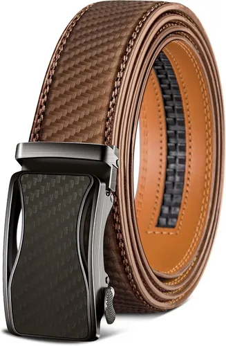 Miniatura 27 de BULLIANT - Cinturón de trinquete para hombre, cinturón de cuero deslizante ajustable para regalo, para vestido casual de hombre, 1 3/8