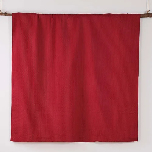 Miniatura 7 de Levtex Home - Juego de edredón de punto de cruz, 100 % algodón, reversible, tela de algodón, King/Cal King (106 x 92 pulgadas) + 2 fundas de Rojo