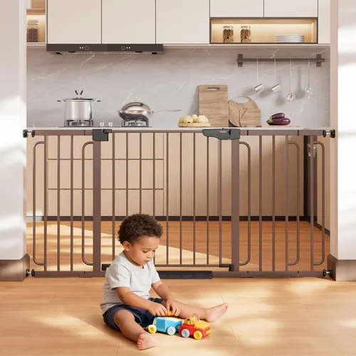 Miniatura 40 de Cumbor Puerta de bebé extra alta de 36 pulgadas para escaleras, puerta para perros de 29.7-40.6 pulgadas de ancho para puertas, puertas de mascotas