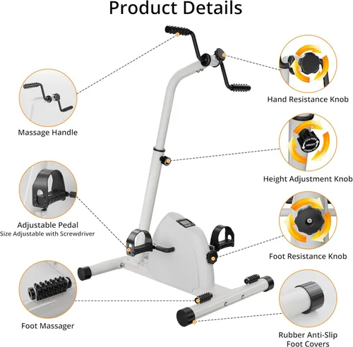 Miniatura 5 de Ejercitador de pádel, mini bicicleta estática para ciclismo de piernas y brazos, ejercicio de calentamiento