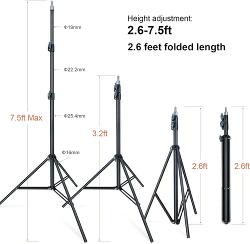 Miniatura 2 de LINCO Lincostore Zenith - Juego de dos soportes de luz para estudio fotográfico de 7 pies para HTC Vive VR, video, retrato y fotografía de producto